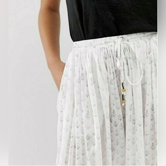 FREE PEOPLE S Intimately Cotton Wide Leg PJ Pant BAGGY Feather Weight POCKETS - Picture 3 of 16